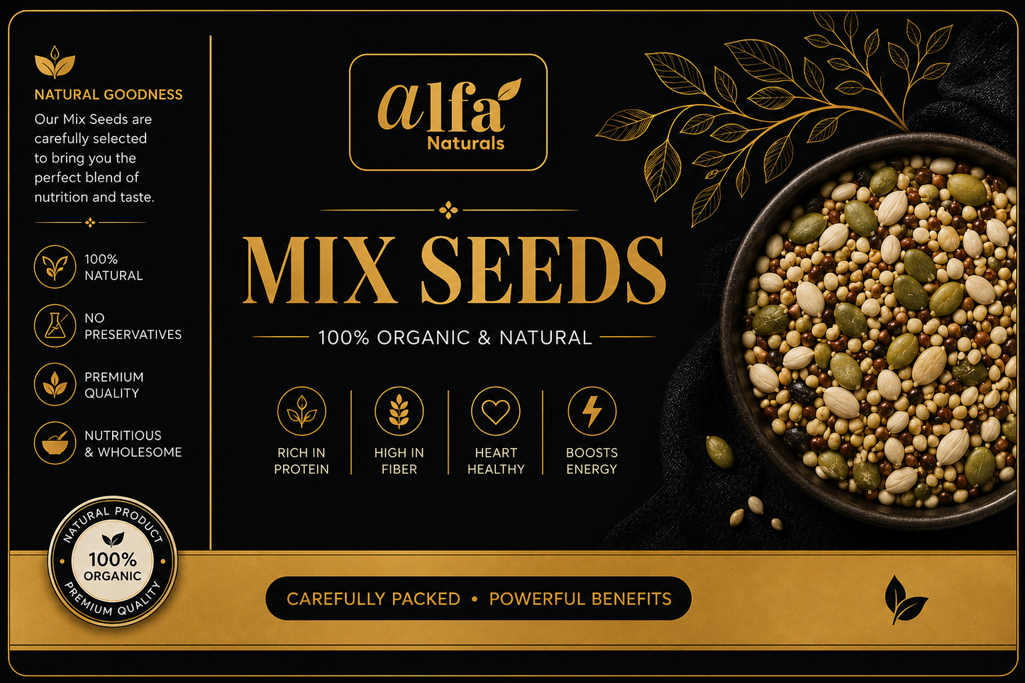 Mix Seeds – 100% Organic & Natural | Alfa Naturals - Superfood Blend