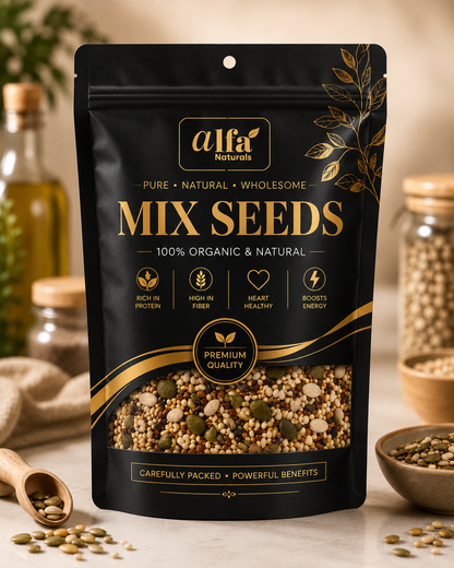 Organic Hair Oil + Mix Seeds Bundle – Alfa Naturals | Hair Growth & Energy Boost