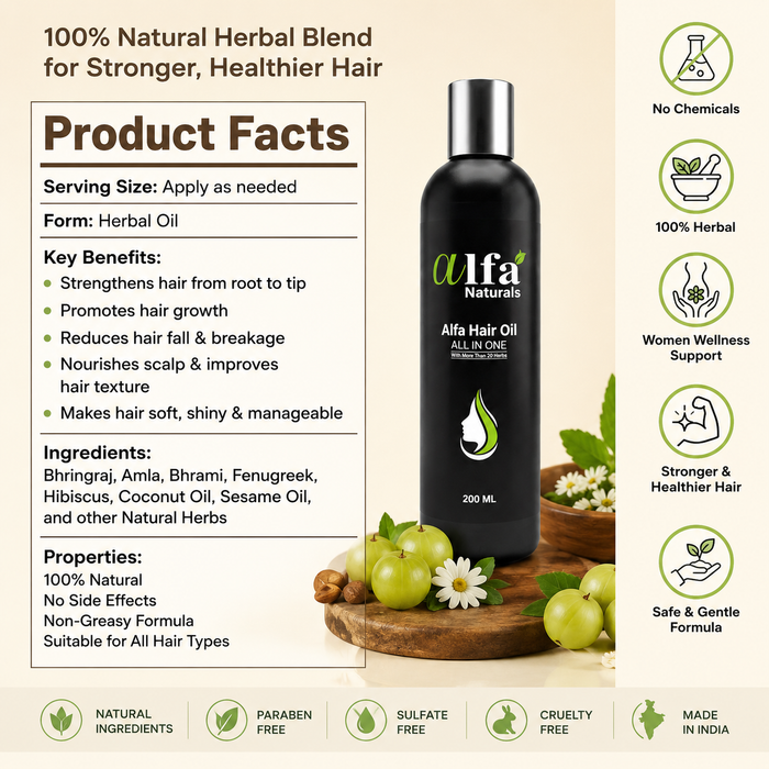 Alfa Hair Oil | All-in-One | 100% Natural Hair Growth