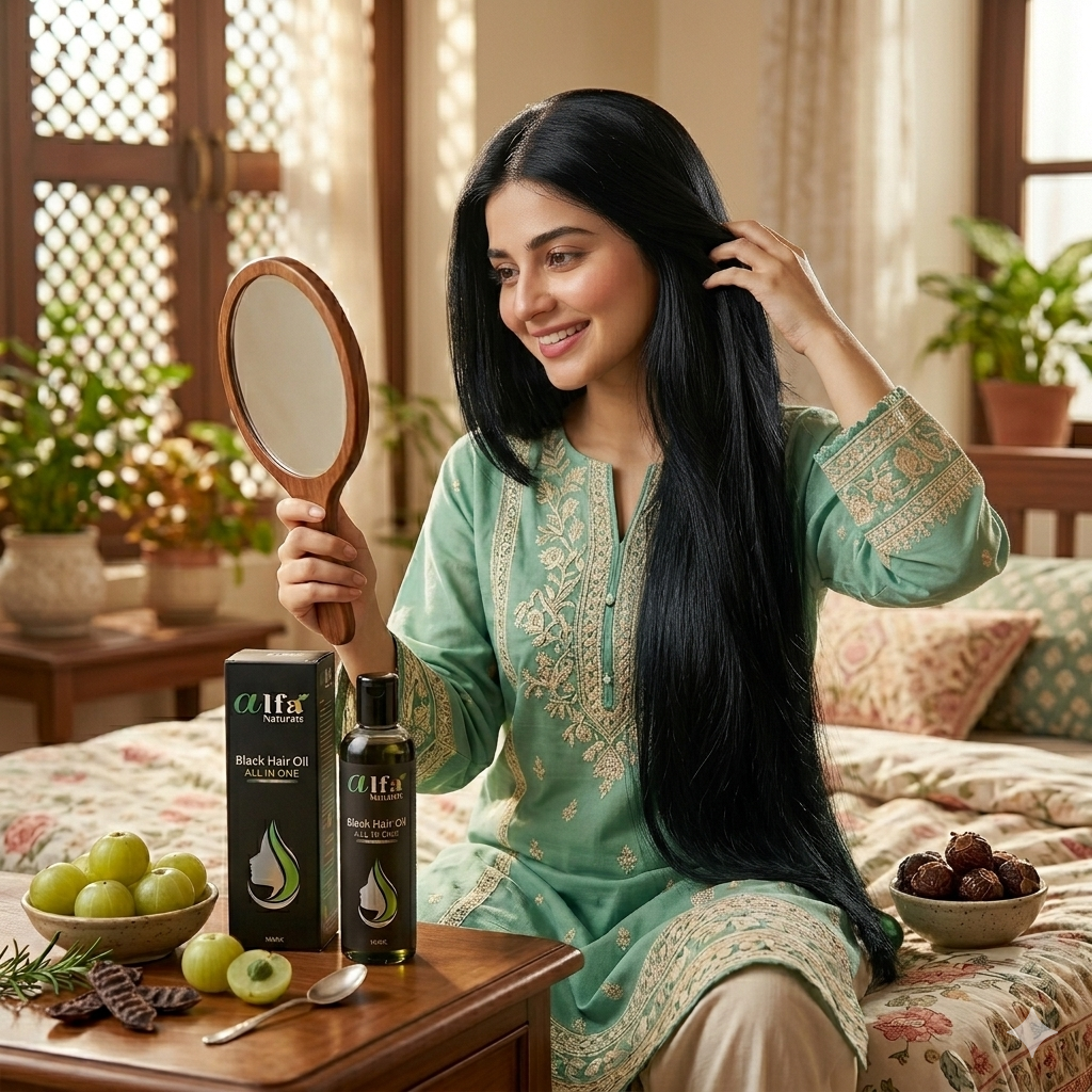 Alfa Naturals | Best All-In-One Hair Oil for Growth & Black Shine