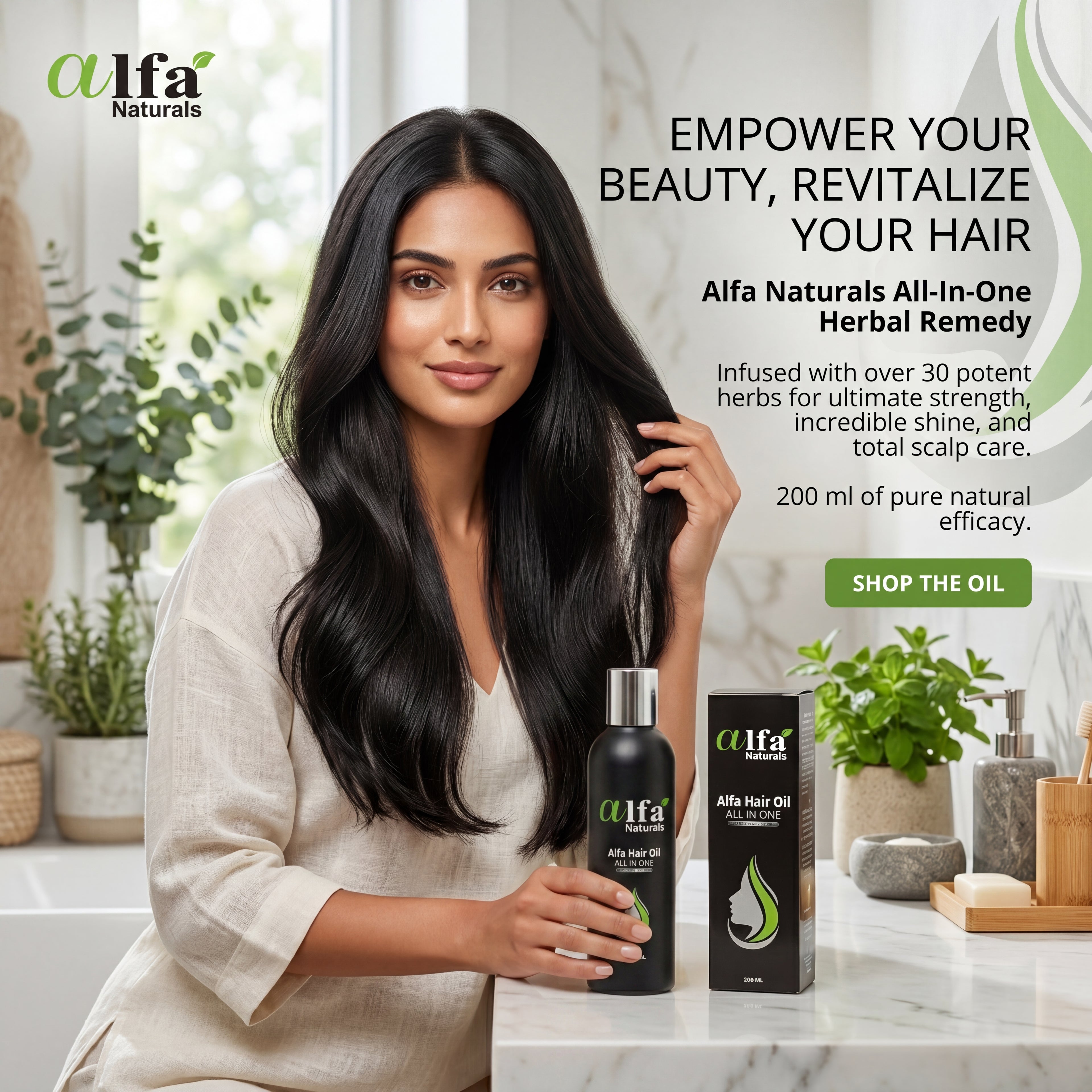 Alfa Naturals | Best All-In-One Hair Oil for Growth & Black Shine